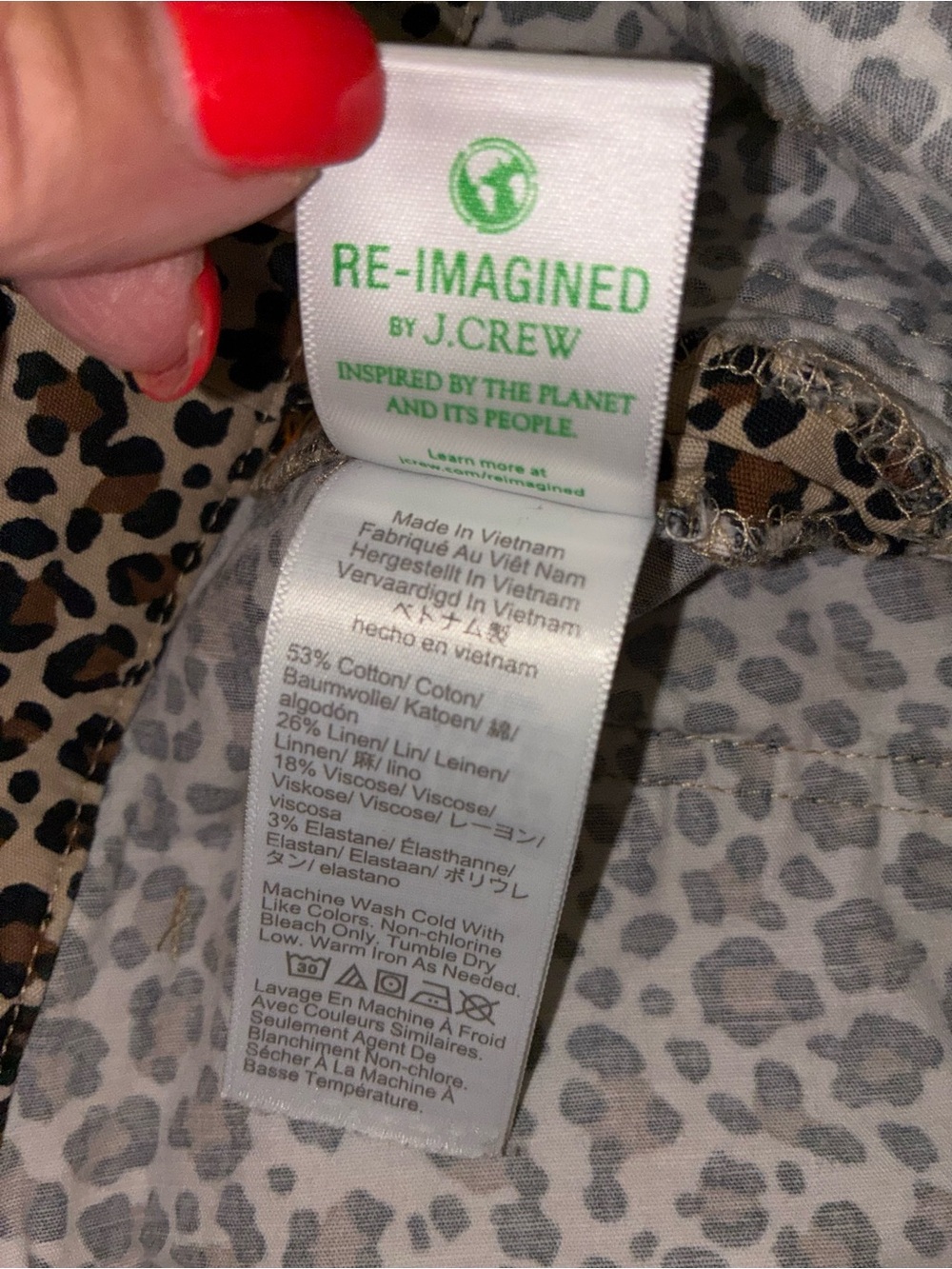 J Crew Pants Leopard Linen Blend Lizzie High Rise Wide Leg Sz 30 - Picture 8 of 9
